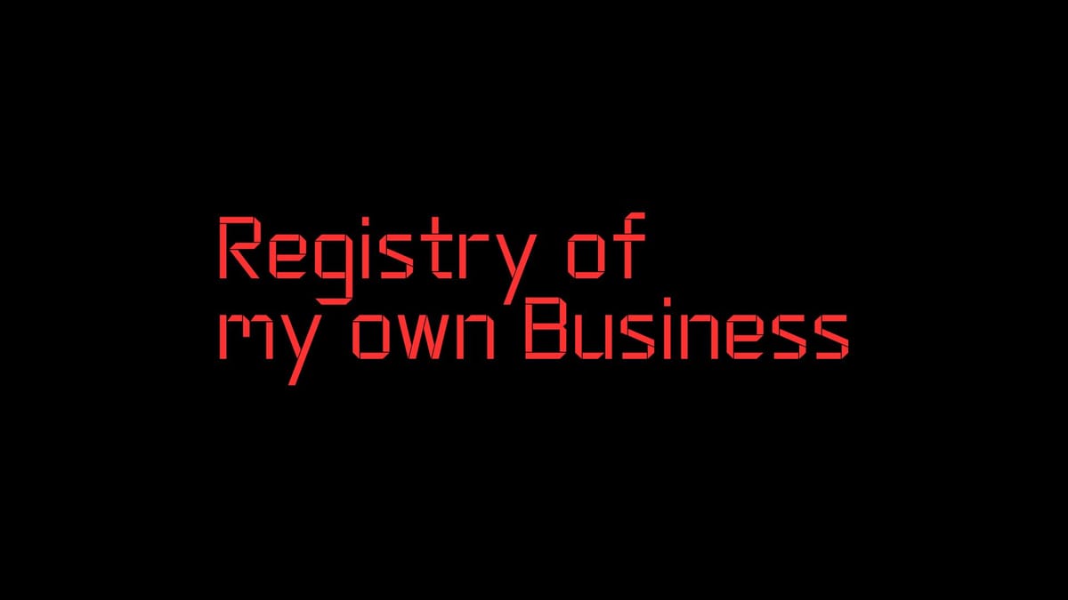 Registry of my own Business